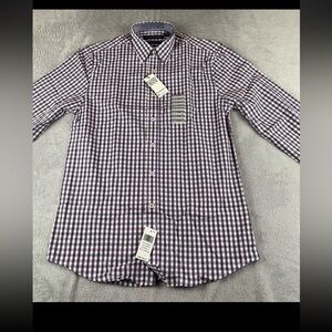 Nick Graham mnes long sleeve purple button up check design dress shirt size S